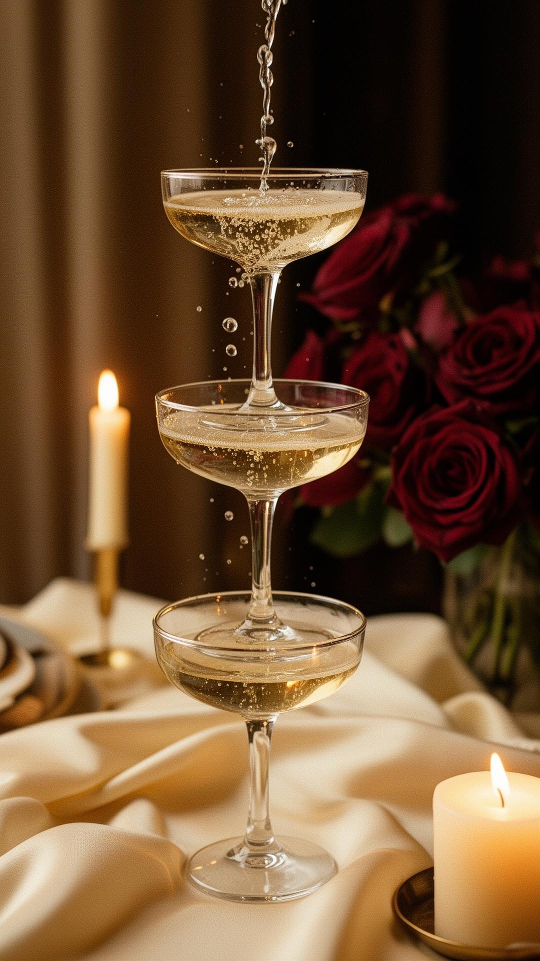 Champagne tower detail